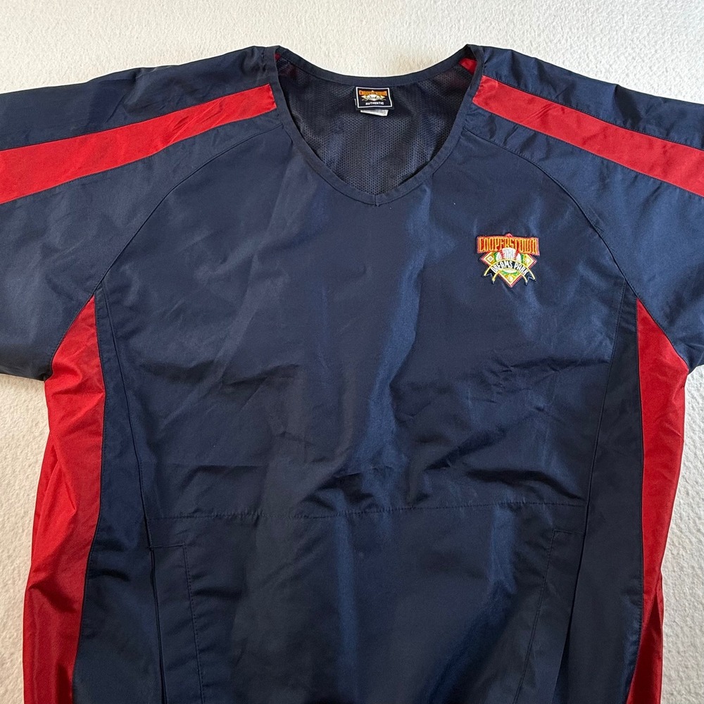 Cooperstown‎ Dreams Park Windshirt Mens Size Medium Pullover Vented V-Neck Navy